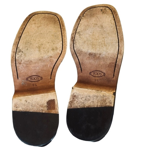 ✌️OUT✌️TOD'S Driving Shoes Brown Suede Leather Men’s 9.5 Loafers Square Toe - Picture 5 of 13